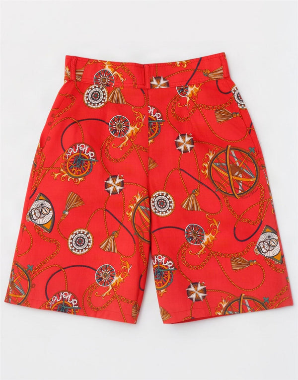 Conte of Florence Γυναικεία Abstract Pattern Chino Shorts IT 42 Medium W27 Red