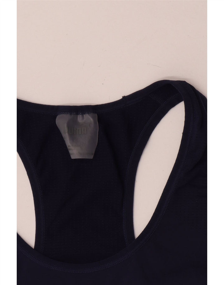 Puma Γυναικείο Crop Vest Top UK 12 Medium Navy Blue