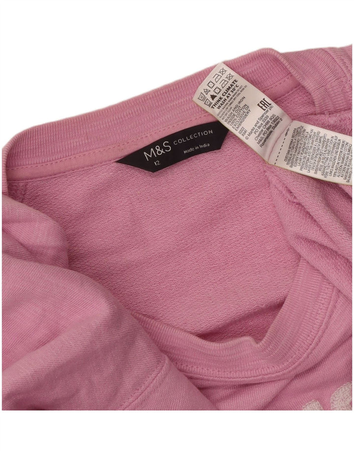 Marks & Spencer Γυναικεία γραφική φούτερ Jumper UK 12 Medium Pink Flecked