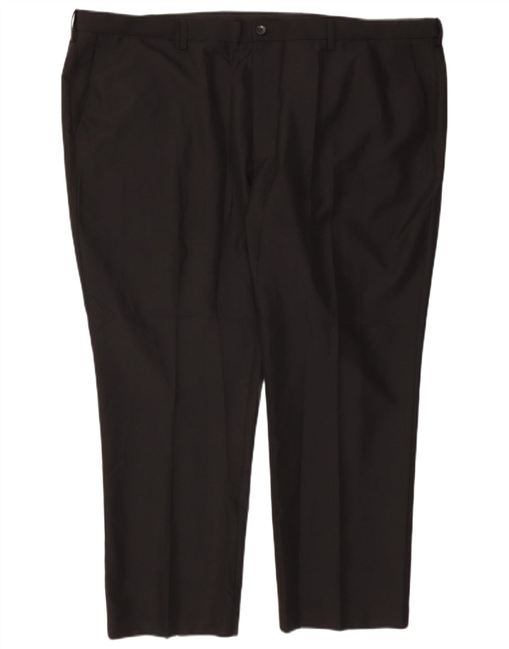 Marks & Spencer Ανδρικό παντελόνι Chino με κανονική εφαρμογή W50 L29 μαύρο πολυεστέρα