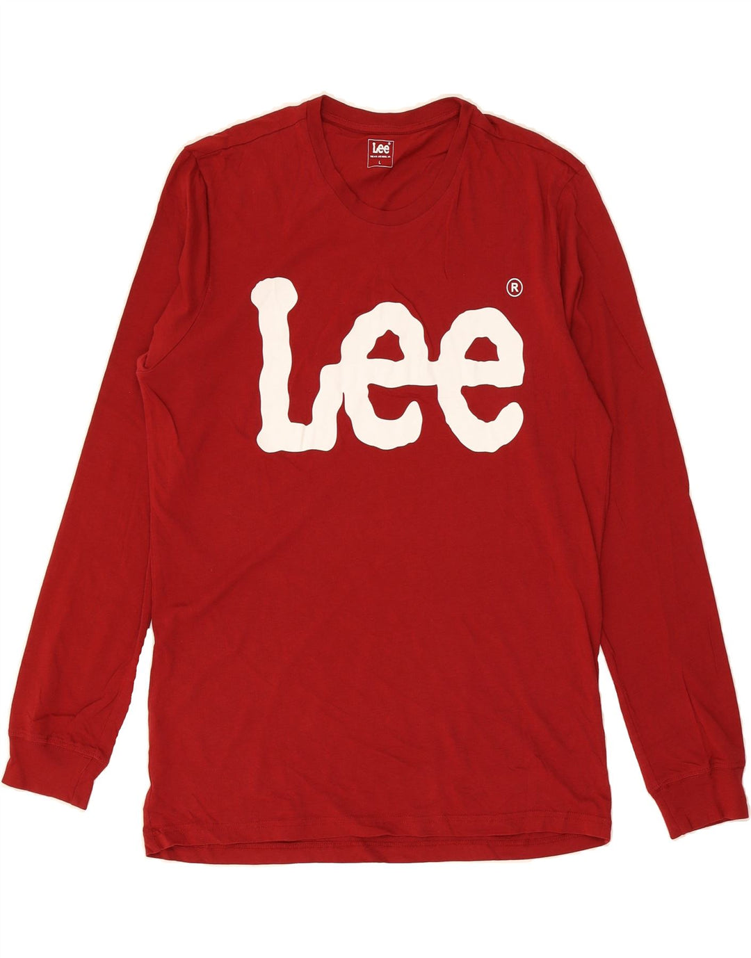 LEE Mens Graphic Top Long Sleeve Large Red Cotton Vintage Lee and Second-Hand Lee from Messina Hembry 