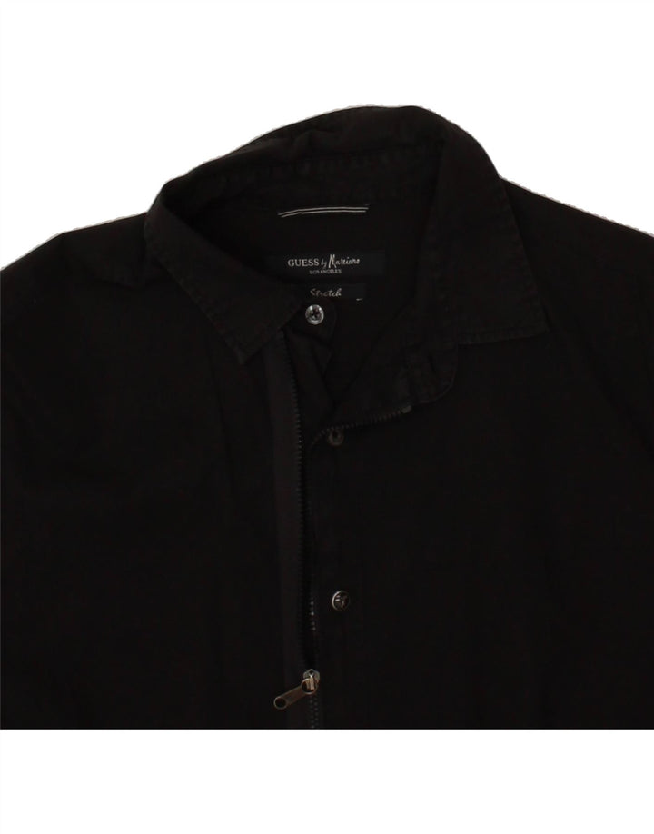 GUESS Mens Stretch Shirt Medium Black Cotton Vintage Guess and Second-Hand Guess from Messina Hembry 