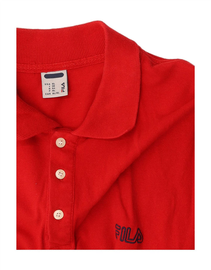 FILA Mens Polo Shirt XL Red Vintage Fila and Second-Hand Fila from Messina Hembry 
