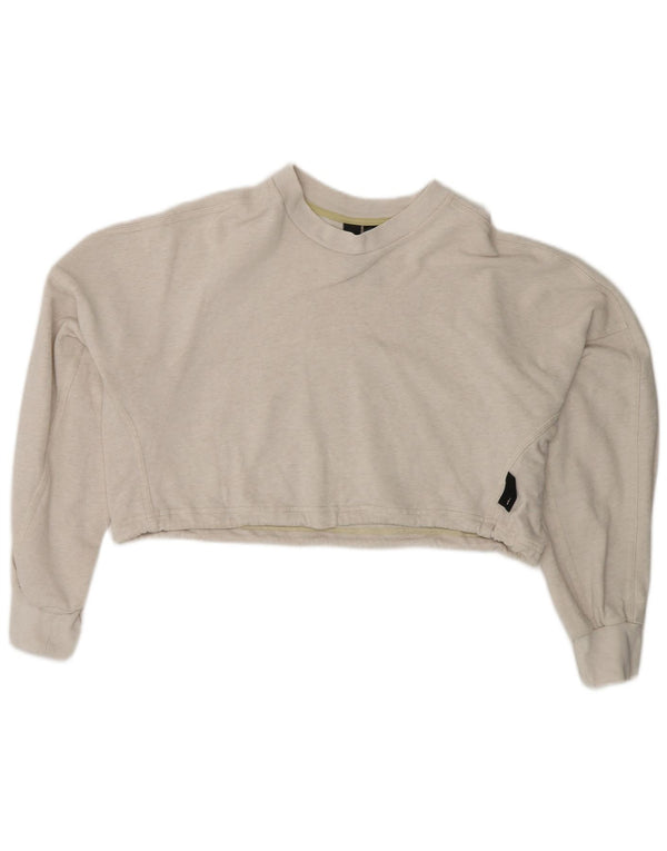 Γυναικεία φούτερ ADIDAS Crop Jumper UK 8/10 Μικρό γκρι βαμβακερό