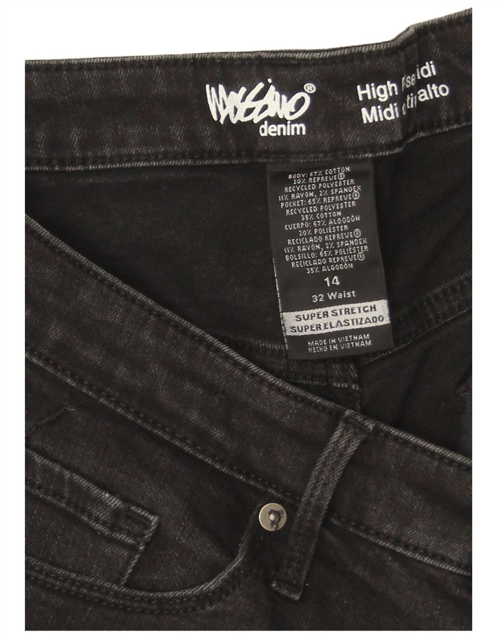 Γυναικείο ψηλόμεσο τζιν σορτς Mossimo US 14 μεγάλο W32 μαύρο βαμβακερό