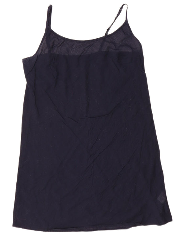 Vintage Γυναικείο Slip Dress UK 10 Small Navy Blue από βαμβάκι