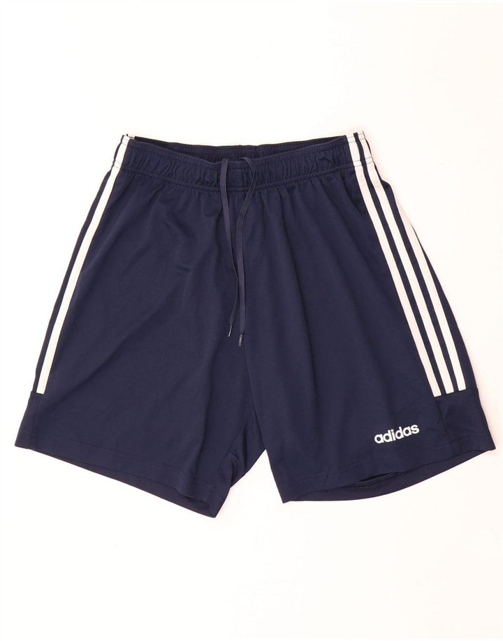 Ανδρικό αθλητικό σορτς Adidas Climalite από μεσαίο μπλε ναυτικό πολυεστέρα