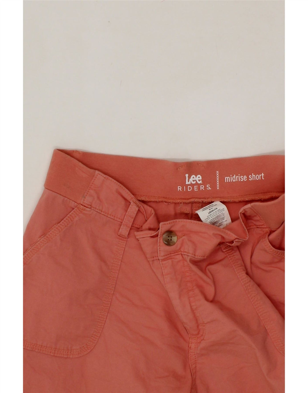 LEE Womens Riders Mid Rise Chino Shorts Medium W30 Pink Cotton Vintage Lee and Second-Hand Lee from Messina Hembry 