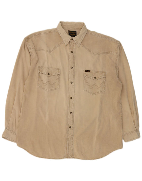 Ανδρικό κοτλέ πουκάμισο Wrangler 2XL Μπεζ βαμβακερό