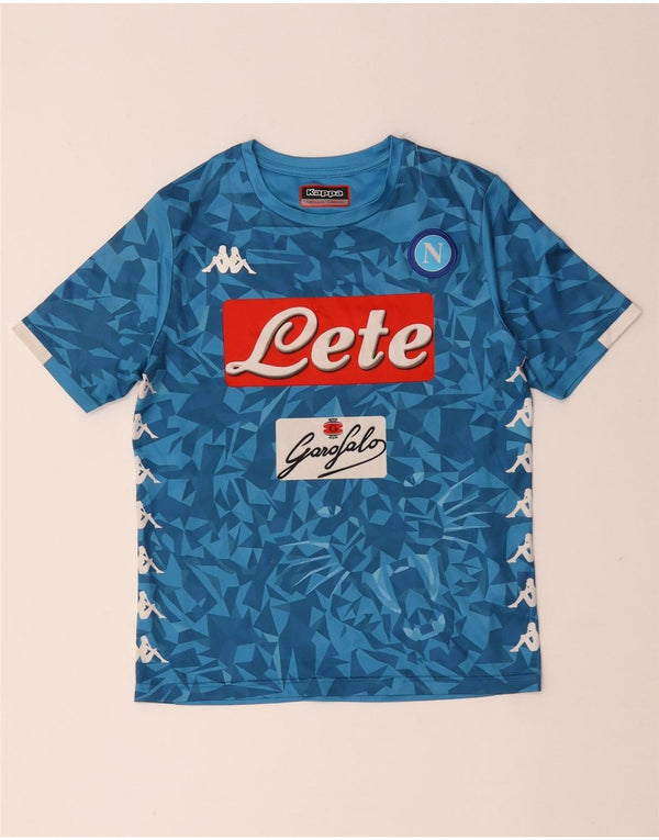 Kappa Boys Napoli Graphic T-shirt Top 9-10 Years Blue Geometric Polyester