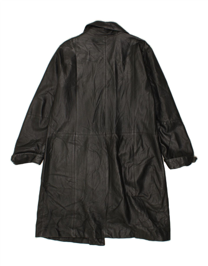 CONBIPEL Womens Leather Coat UK 12 Medium Black Leather Vintage Conbipel and Second-Hand Conbipel from Messina Hembry 