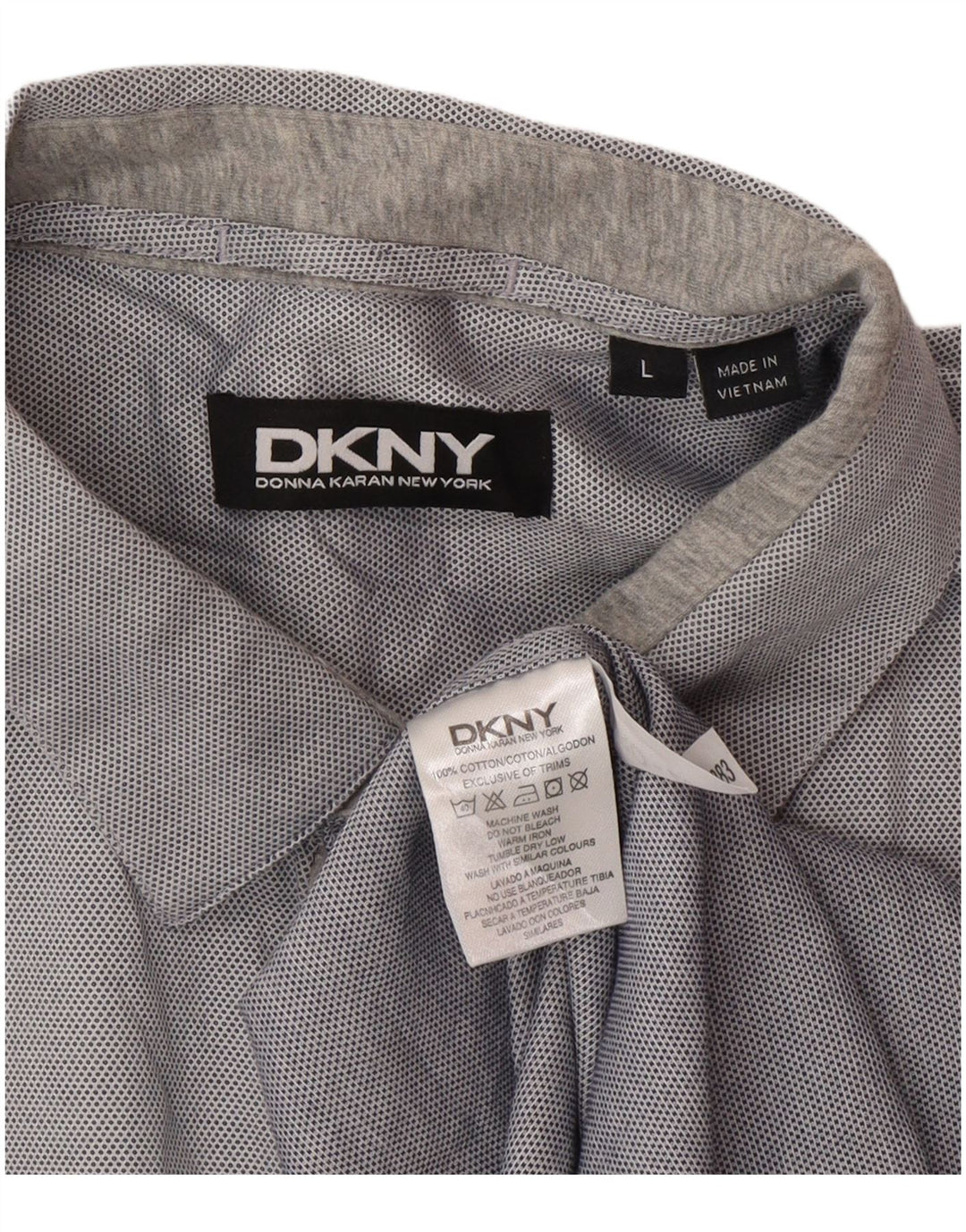 Ανδρικό πουκάμισο Dkny μεγάλο γκρι βαμβακερό