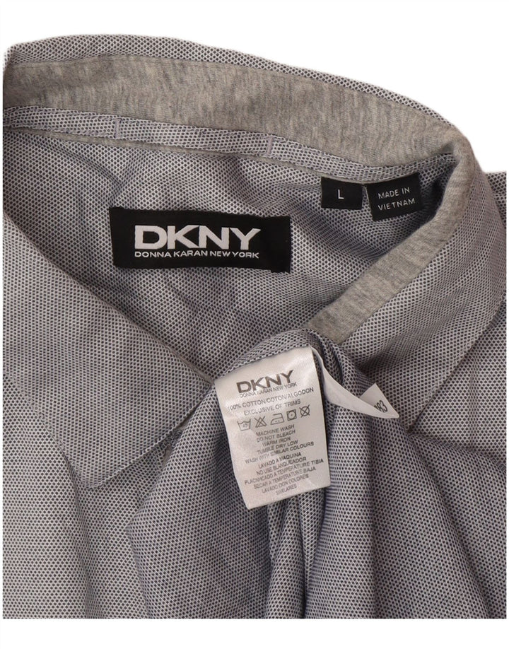 Ανδρικό πουκάμισο Dkny μεγάλο γκρι βαμβακερό