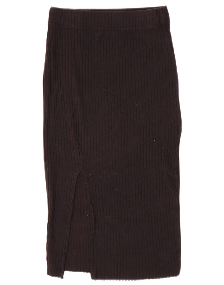 Zara Γυναικεία Πλεκτή Μίντι Φούστα Μικρή W26 Μαύρη