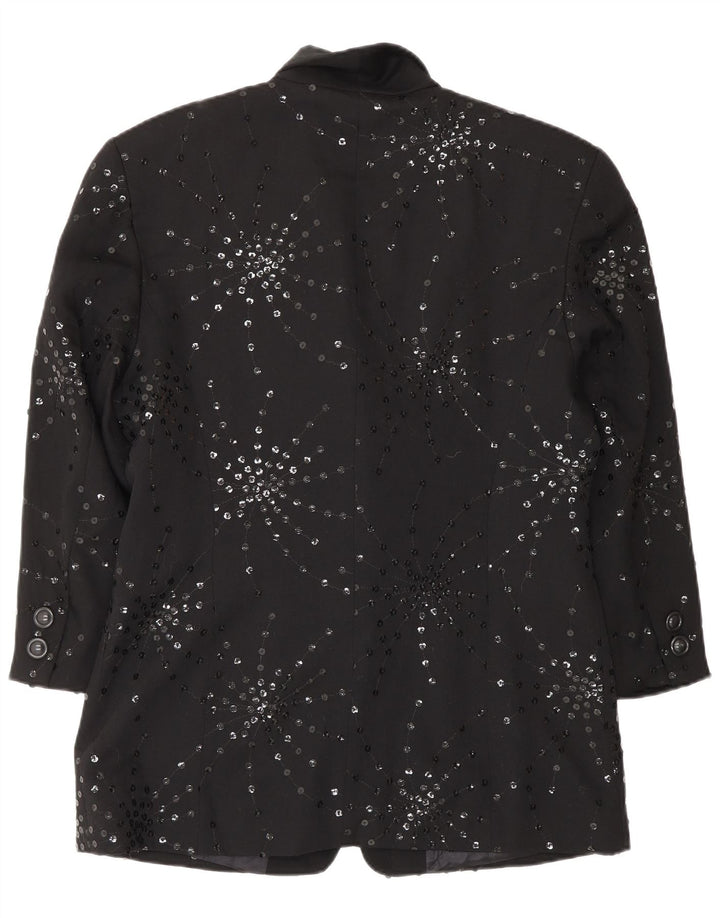 MONDI Γυναικείο Μπουφάν σακάκι με 1 κουμπί EU 40 Μεσαίο μαύρο φλοράλ μαλλί