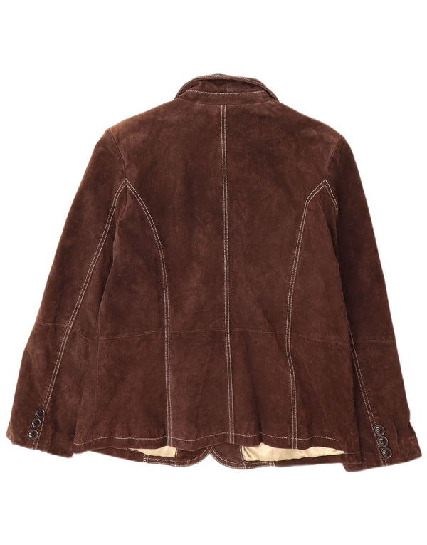 Yessica Γυναικείο Μπουφάν με 3 κουμπιά Suede Blazer EU 46 XL Δερμάτινο καφέ