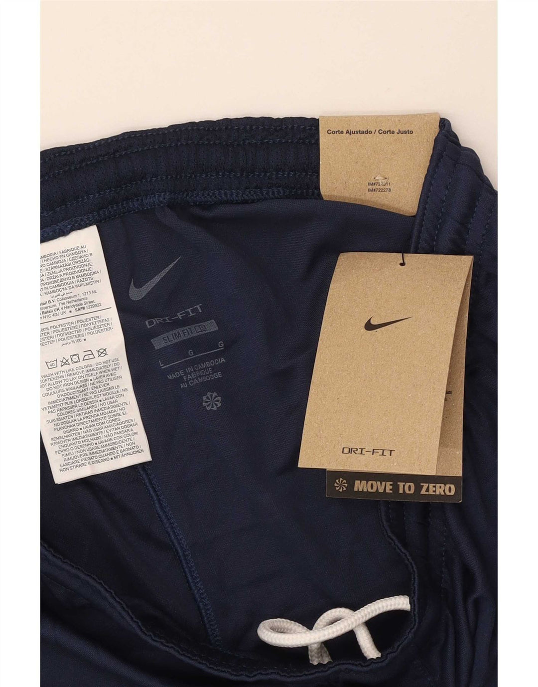 Ανδρικό αθλητικό σορτς Nike Dri Fit με μεγάλο μπλε ναυτικό πολυεστέρα