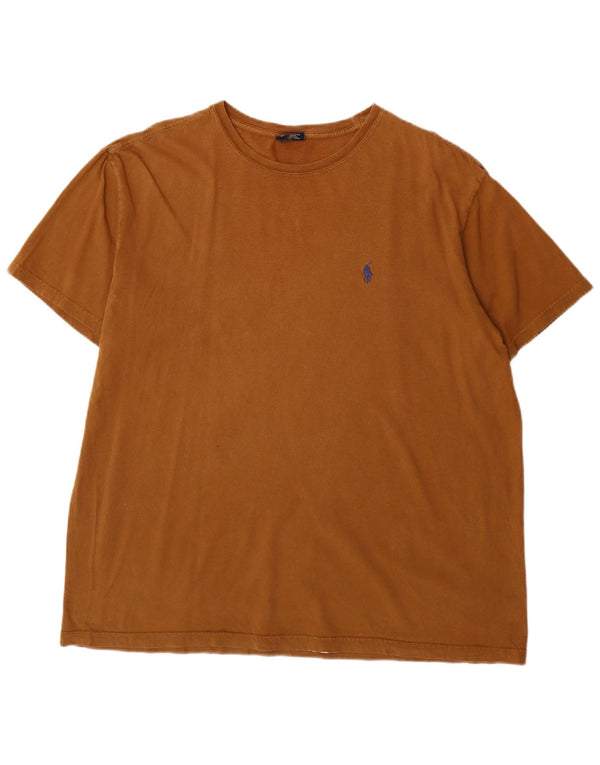 Ανδρικό T-Shirt Polo Ralph Lauren Top μεγάλο μπεζ βαμβακερό