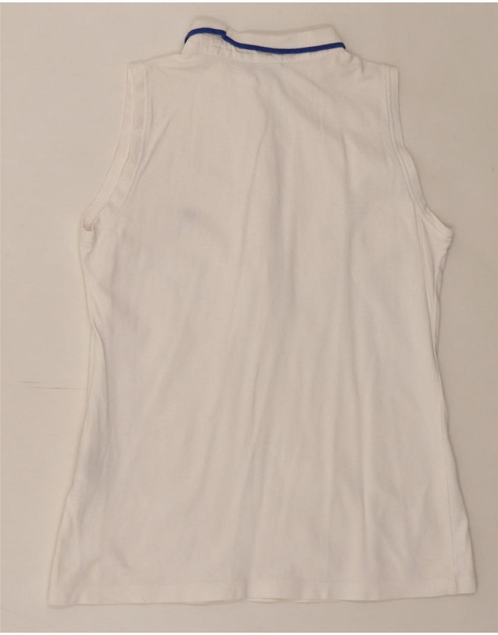 FAY Womens Sleeveless Polo Shirt UK 12 Medium White Cotton Vintage Fay and Second-Hand Fay from Messina Hembry 