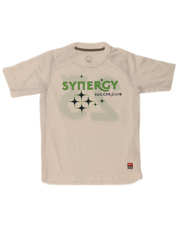 Nike Boys Dri Fit γραφικό μπλουζάκι 12-13 ετών μεγάλο λευκό πολυεστέρα