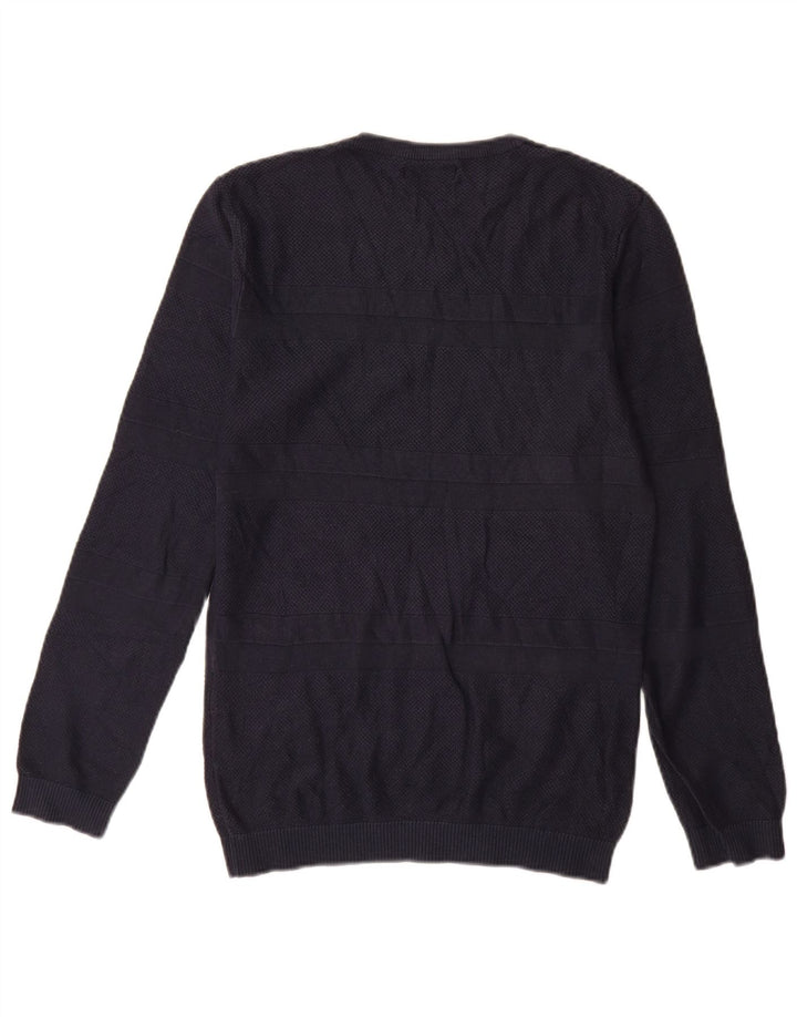 Ανδρικό πουλόβερ Zara Boat Neck Jumper Small Navy Blue ριγέ