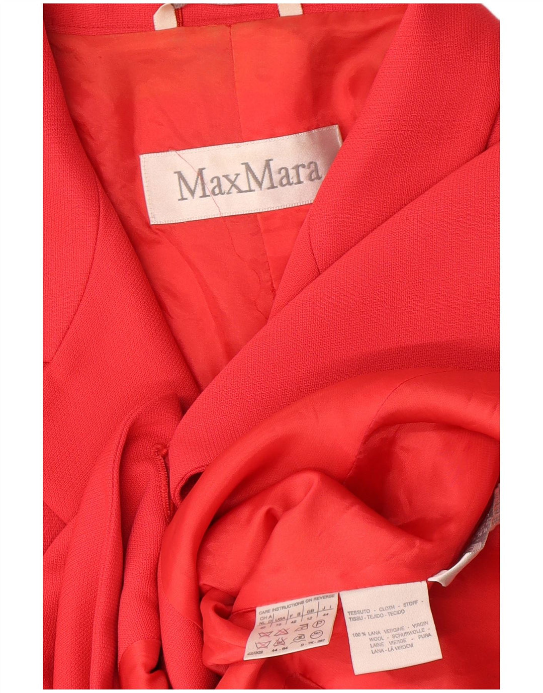 Max Mara Γυναικείο μπουφάν blazer UK 12 μεσαίο κόκκινο μαλλί