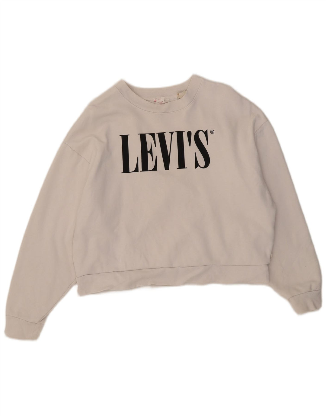 Levi's Γυναικεία Crop Graphic Φούτερ Jumper UK 10 Small White
