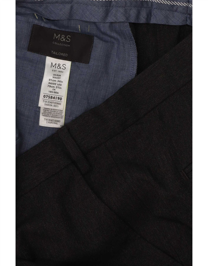 Ανδρικό παντελόνι Chino Marks & Spencer με γκρι πολυεστέρα W36 L31