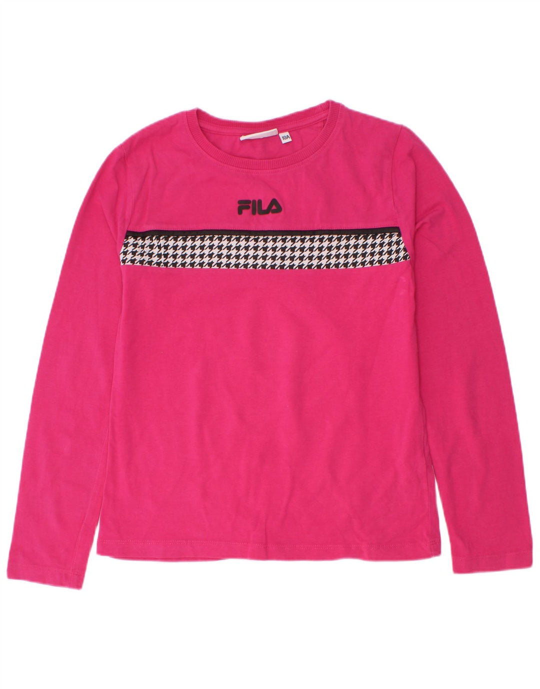 Fila Κοριτσίστικο Top Μακρυμάνικο 9-10 Χρόνια Ροζ Houndstooth