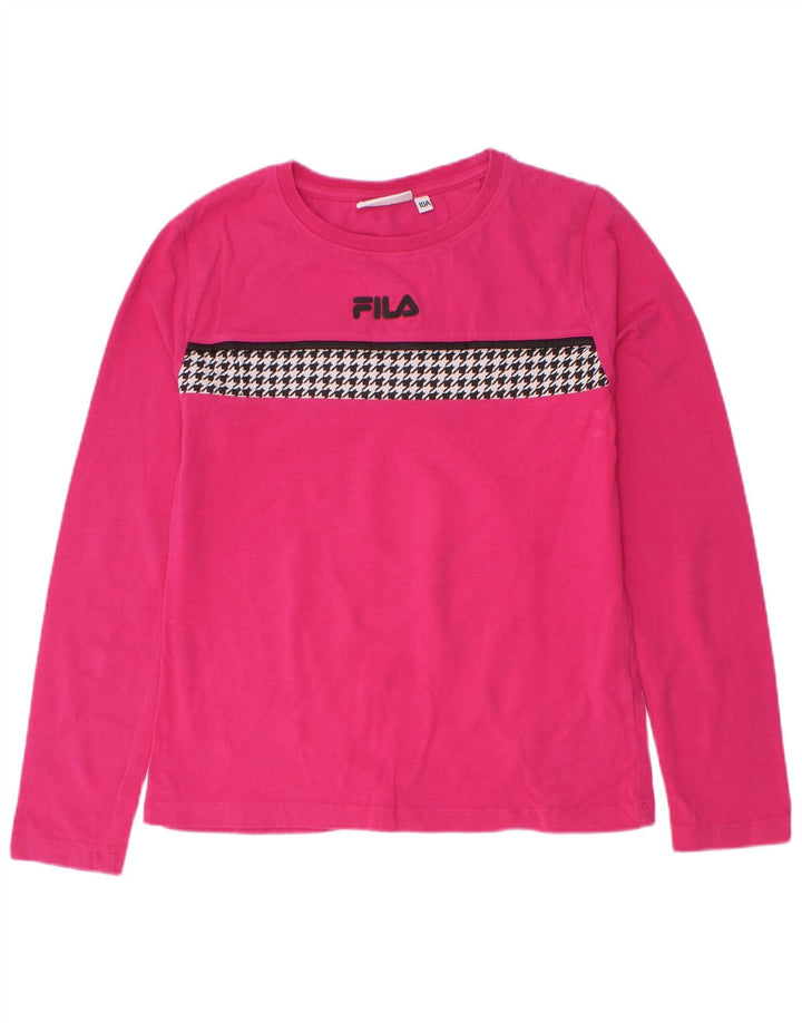 Fila Κοριτσίστικο Top Μακρυμάνικο 9-10 Χρόνια Ροζ Houndstooth