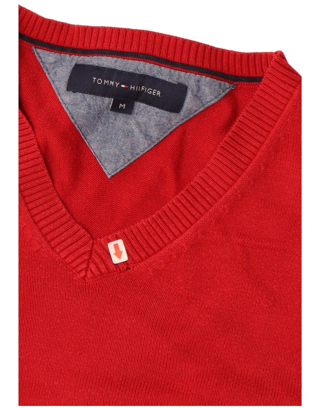 TOMMY HILFIGER Ανδρικό πουλόβερ με λαιμόκοψη με V λαιμόκοψη, μεσαίο βαμβακερό