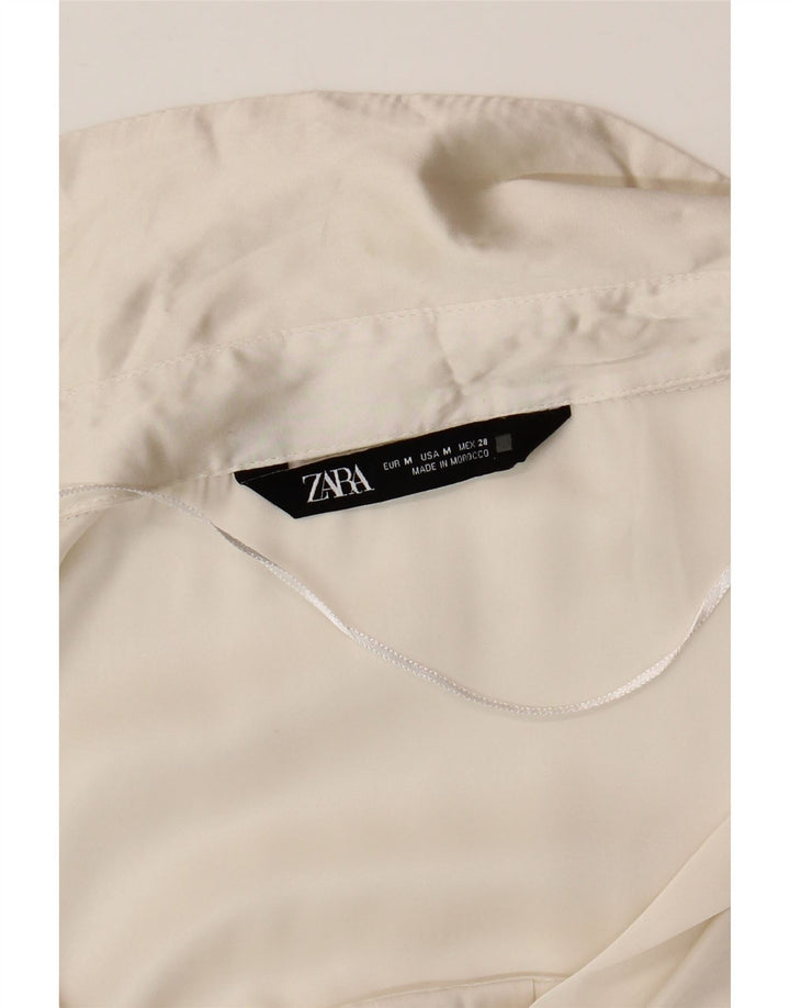 Zara Γυναικείο πουκάμισο Oversized Μπλούζα UK 14 Medium White