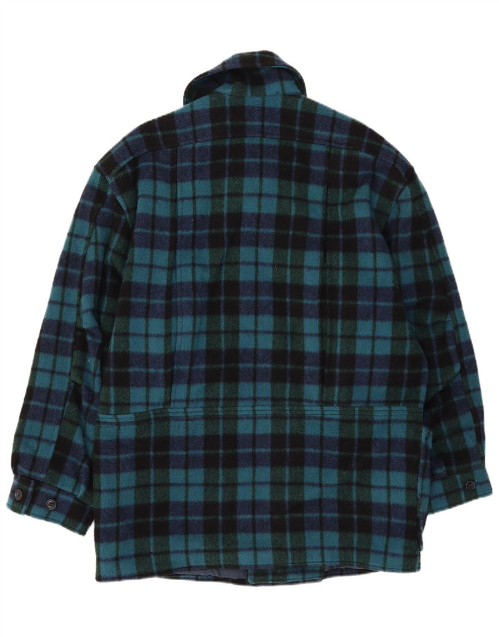 Vintage Ανδρικό Πανωφόρι IT 50 Large Green Check Wool