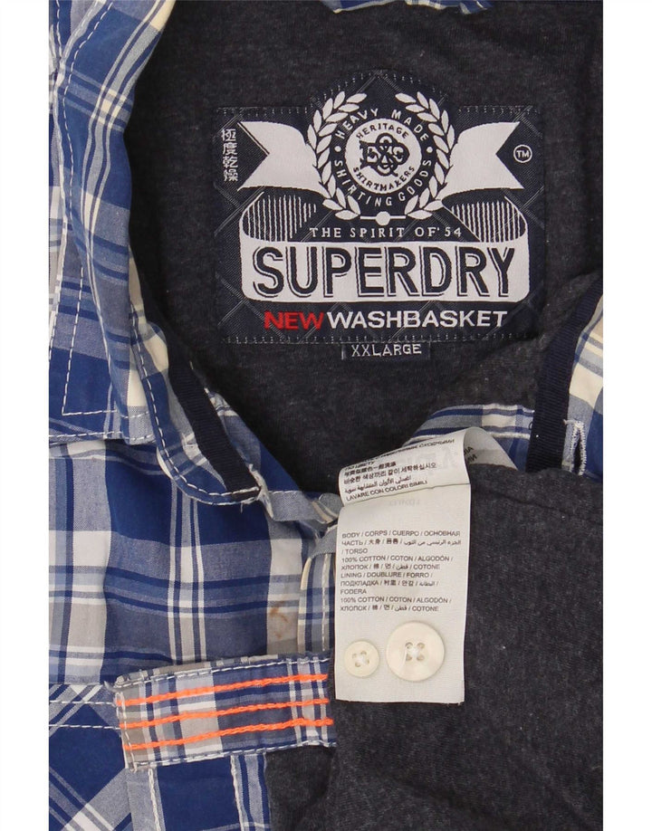Ανδρικό πουκάμισο Superdry 2XL Blue Check Cotton