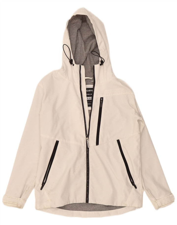 Superdry Γυναικείο Μπουφάν με κουκούλα Oversized Windbreaker UK 10 Small White