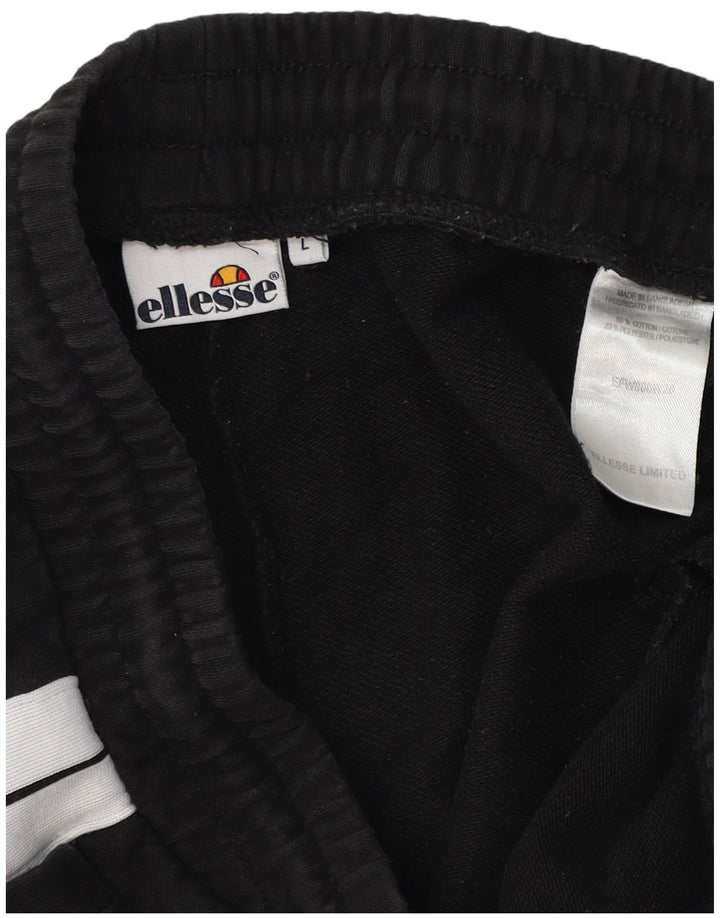 Ανδρική φόρμα ELLESSE Παντελόνι Joggers Μεγάλο Μαύρο Χρώμα Βαμβακερό