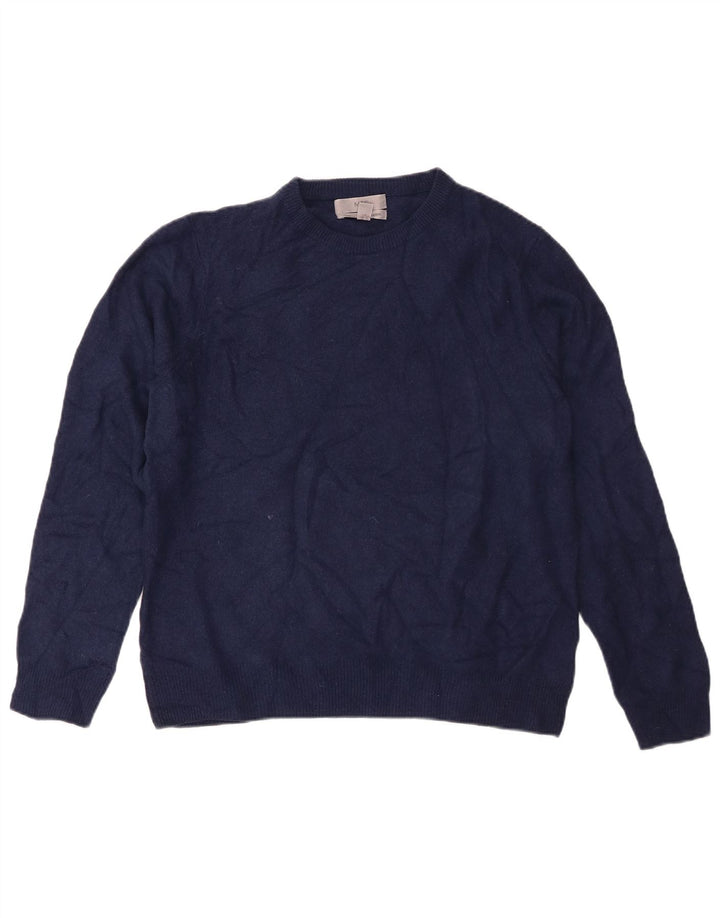 Marks & Spencer Γυναικείο πουλόβερ με λαιμόκοψη UK 16 Large Blue Lambswool