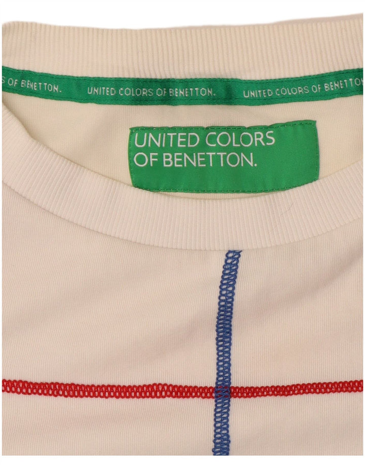 BENETTON Γυναικεία φούτερ Crop Jumper UK 10 Small White Ride