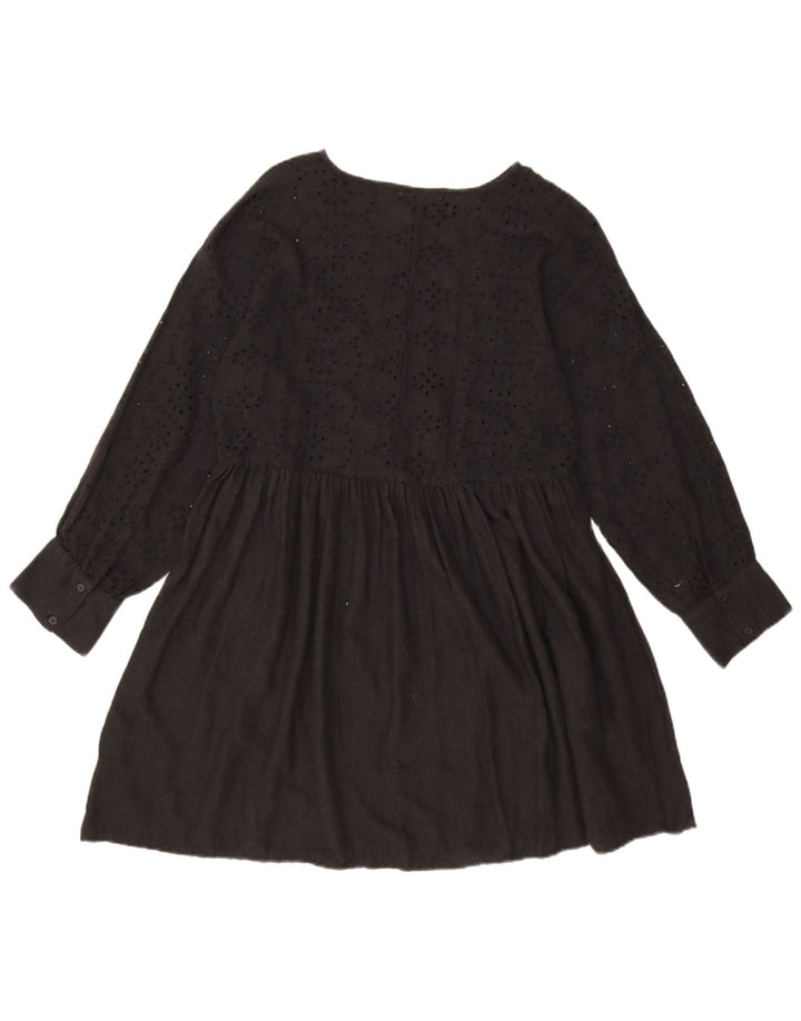 Zara Γυναικείο μακρυμάνικο Oversized Basic φόρεμα UK 10 Small Black Floral