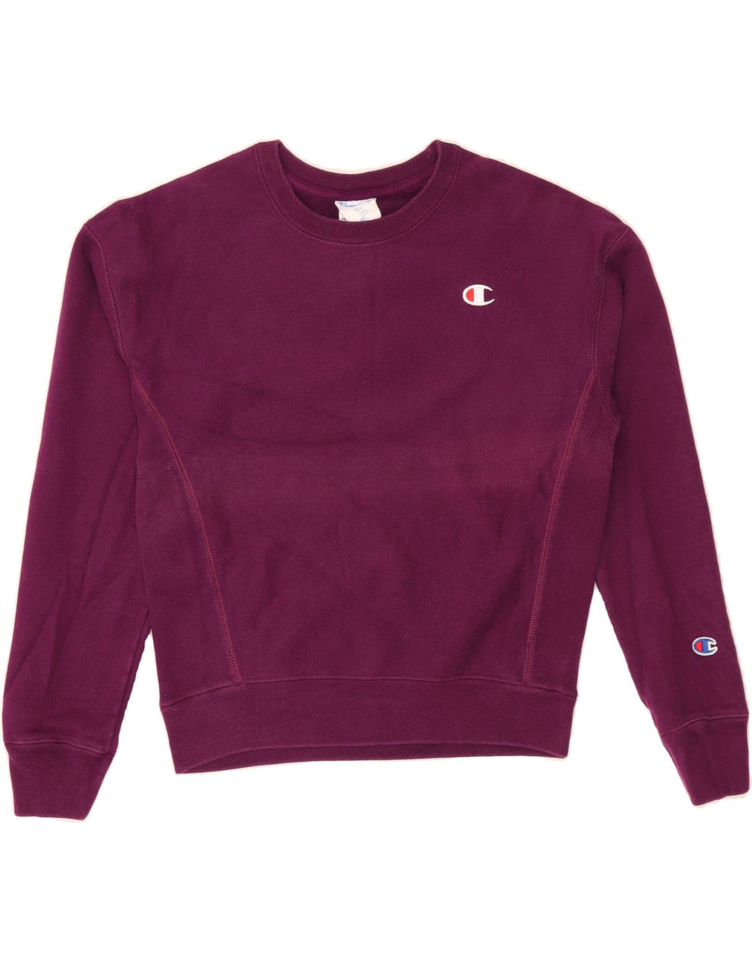 CHAMPION Womens Oversized Sweatshirt Jumper UK 10 Small Purple Cotton Vintage Champion and Second-Hand Champion from Messina Hembry 