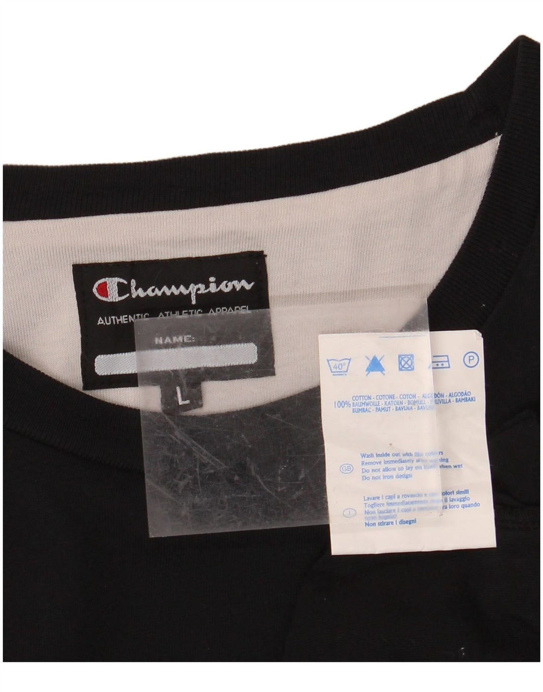 CHAMPION Ανδρικό γραφικό τοπ μακρυμάνικο μεγάλο μαύρο βαμβακερό