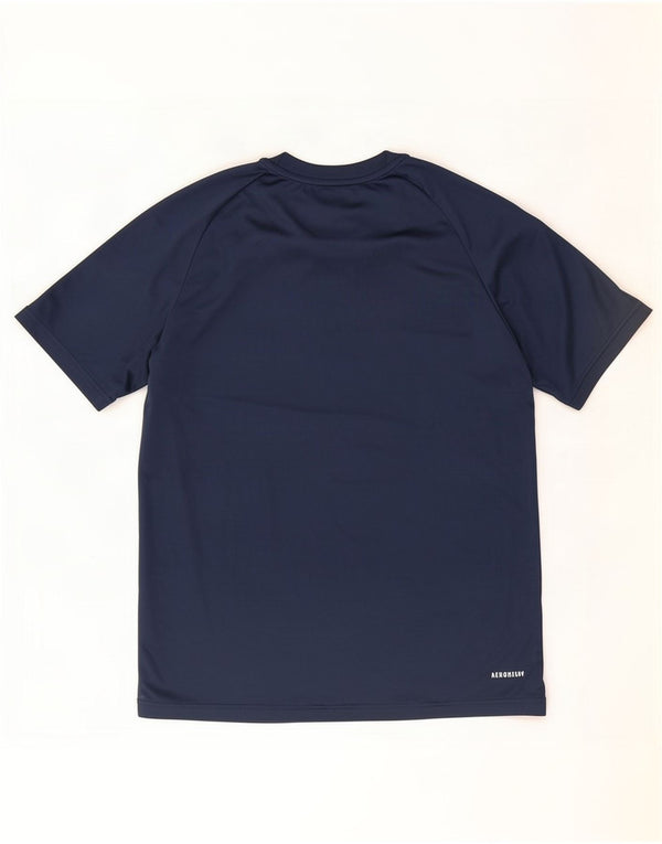 Adidas Boys Climalite T-Shirt Top 13-14 Years Navy Blue Polyester