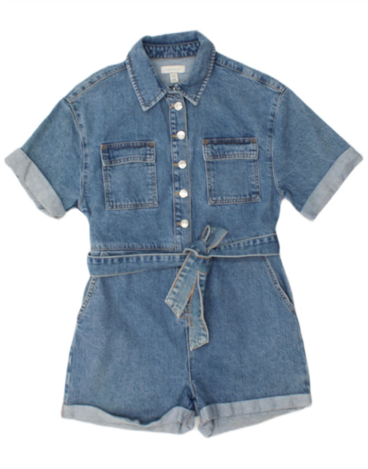 Topshop Γυναικείο Τζιν Playsuit UK 10 Small Blue Cotton