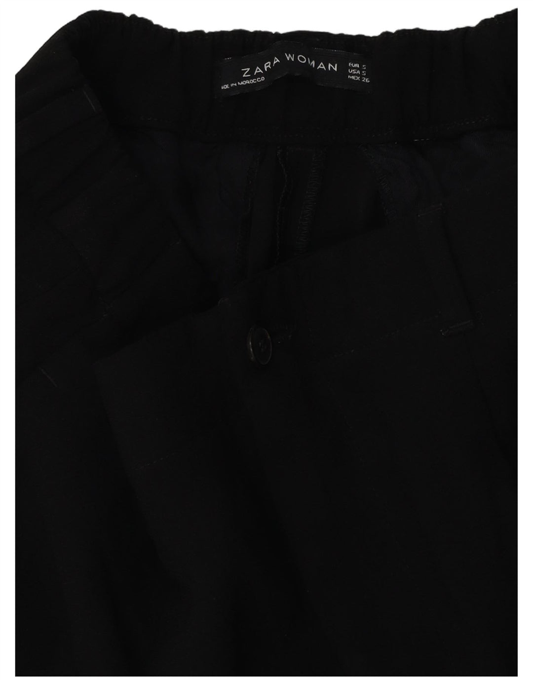 Zara Γυναικείο Cropped Παντελόνι Small W26 L24 Black