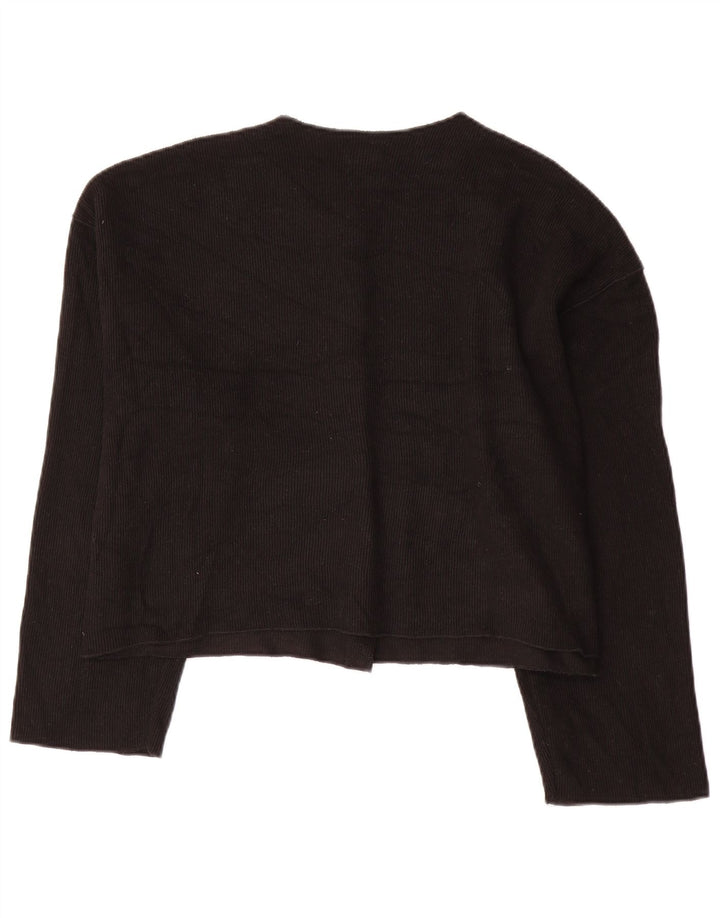 Zara Γυναικεία Ζακέτα Crop UK 18 XL Μαύρο Πολυεστέρας