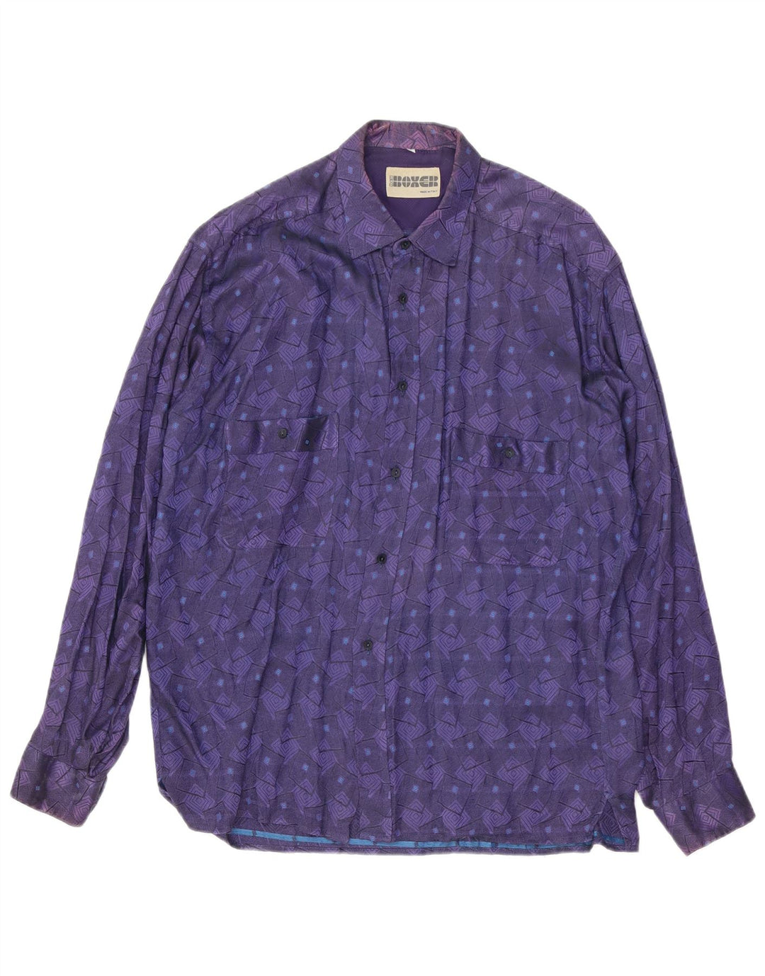 Ανδρικό πουκάμισο BOXER Μεγάλο Μωβ Γεωμετρική Βισκόζη