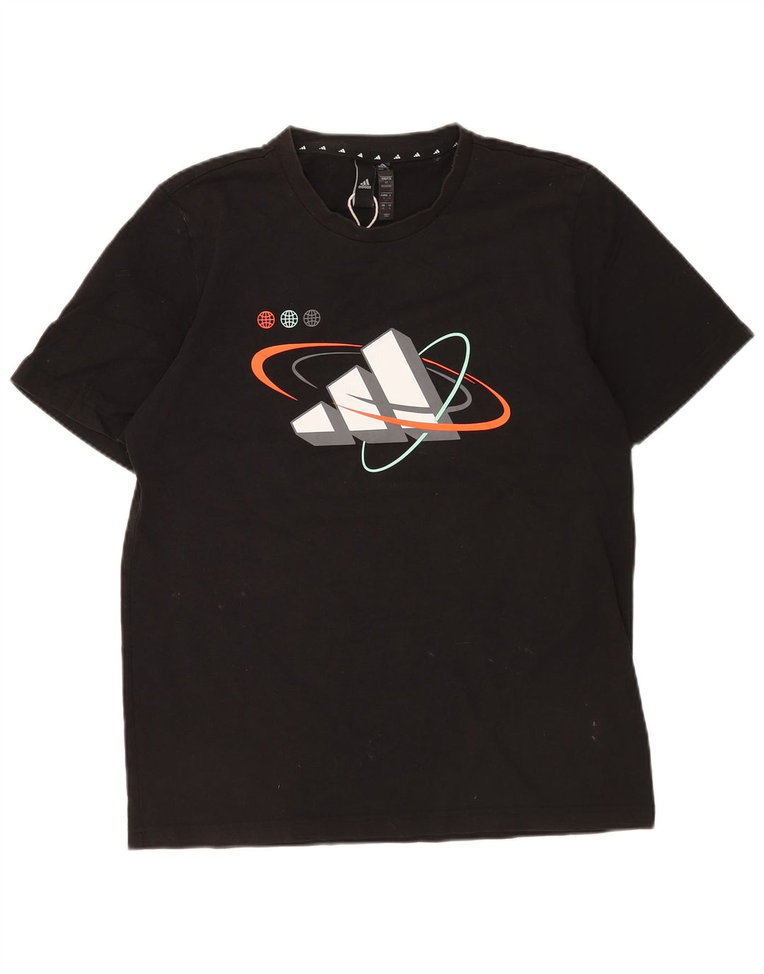 Ανδρικό γραφικό T-Shirt Adidas Top Μεσαίο μαύρο βαμβακερό