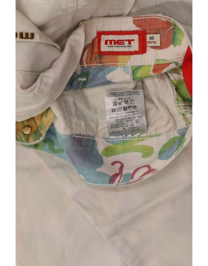 MET Γυναικείο Slim Jeans W30 L32 Λευκό βαμβακερό