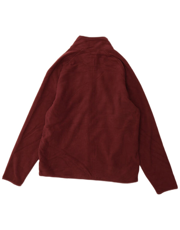 MARKS & SPENCER Ανδρικό Fleece Jacket UK 38 Medium Burgundy Polyester
