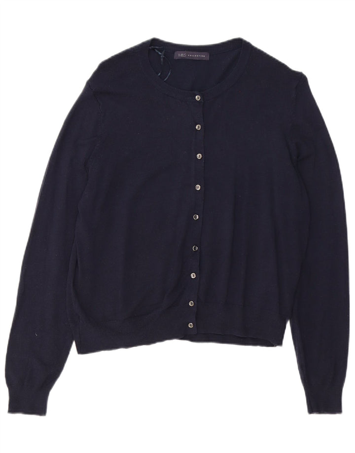 Marks & Spencer Γυναικεία ζακέτα πουλόβερ UK 16 Large Navy Blue Viscose